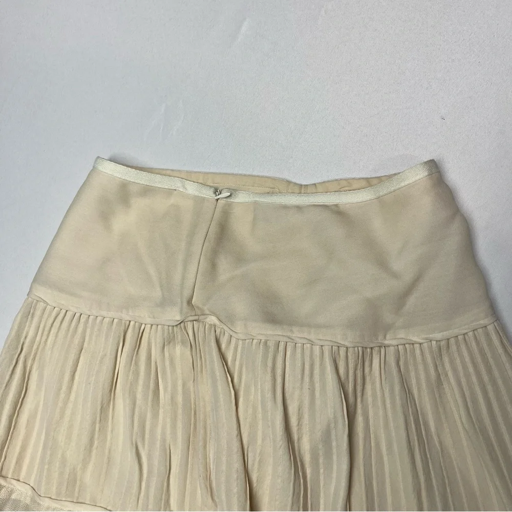 Catherine Malandrino Boho Tiered Silk Maxi Skirt Lace Size 2 - Picture 9 of 10